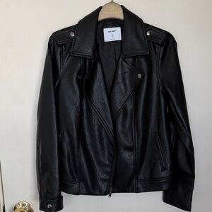 Old Navy Black Faux Leather Biker Jacket